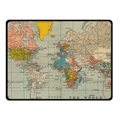 World Map Vintage Double Sided Fleece Blanket (small)  by BangZart