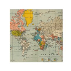 World Map Vintage Small Satin Scarf (square)