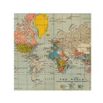 World Map Vintage Small Satin Scarf (Square) Front