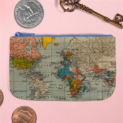 World Map Vintage Large Coin Purse