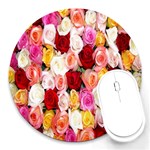 Roses Color Beautiful Flowers Round Mousepads Front