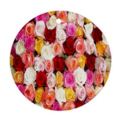 Roses Color Beautiful Flowers Ornament (round)