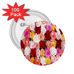 Roses Color Beautiful Flowers 2 25  Buttons (100 Pack) 