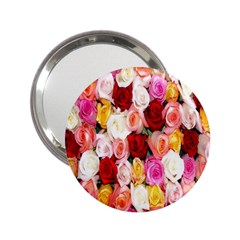 Roses Color Beautiful Flowers 2 25  Handbag Mirrors