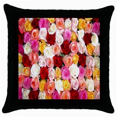 Roses Color Beautiful Flowers Throw Pillow Case (black) by BangZart