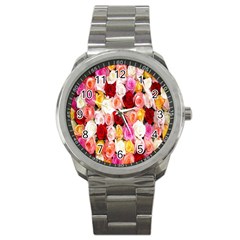 Roses Color Beautiful Flowers Sport Metal Watch