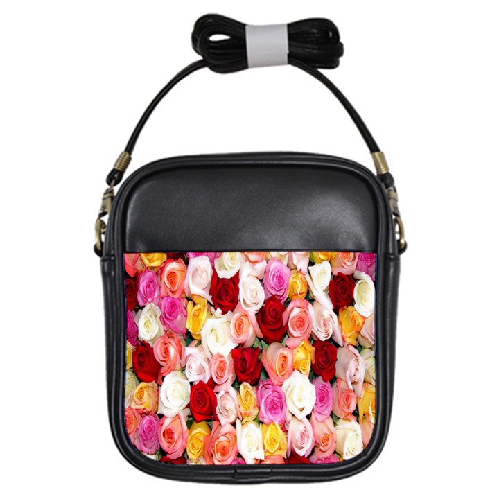 Roses Color Beautiful Flowers Girls Sling Bag