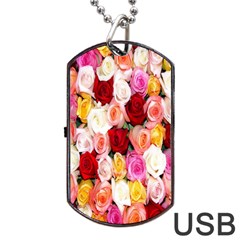 Roses Color Beautiful Flowers Dog Tag Usb Flash (one Side)