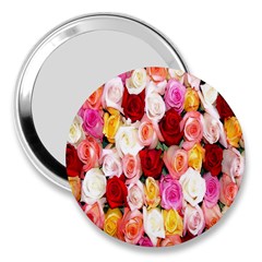 Roses Color Beautiful Flowers 3  Handbag Mirrors