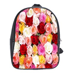 Roses Color Beautiful Flowers School Bag (xl)