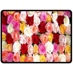 Roses Color Beautiful Flowers Double Sided Fleece Blanket (large) 