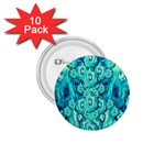 Happy Florals  Giving  Peace Ornate In Green 1.75  Buttons (10 pack) Front