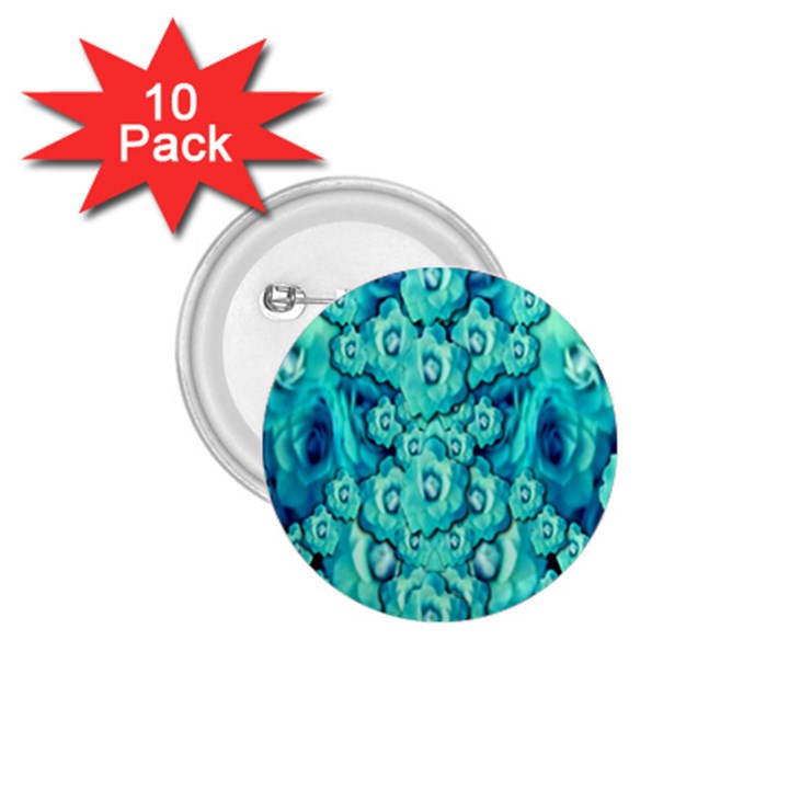 Happy Florals  Giving  Peace Ornate In Green 1.75  Buttons (10 pack)