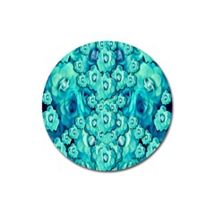 Happy Florals  Giving  Peace Ornate In Green Magnet 3  (round) by pepitasart