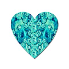 Happy Florals  Giving  Peace Ornate In Green Heart Magnet by pepitasart