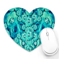 Happy Florals  Giving  Peace Ornate In Green Heart Mousepads by pepitasart