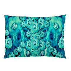 Happy Florals  Giving  Peace Ornate In Green Pillow Case (two Sides) by pepitasart