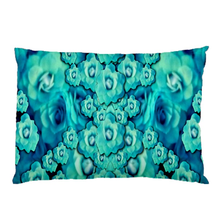 Happy Florals  Giving  Peace Ornate In Green Pillow Case (Two Sides)