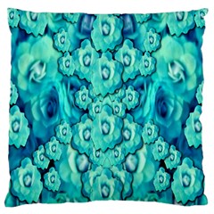 Happy Florals  Giving  Peace Ornate In Green Large Cushion Case (one Side) by pepitasart