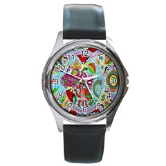 Supersonic Volcanic Splash Round Metal Watch by chellerayartisans