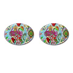 Supersonic Volcanic Splash Cufflinks (oval) by chellerayartisans