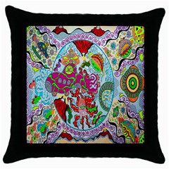 Supersonic Volcanic Splash Throw Pillow Case (black) by chellerayartisans