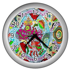 Supersonic Volcanic Splash Wall Clock (silver) by chellerayartisans