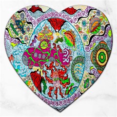 Supersonic Volcanic Splash Jigsaw Puzzle (heart) by chellerayartisans