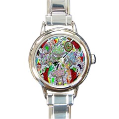 Supersonic Volcanic Mushroom Power Round Italian Charm Watch by chellerayartisans