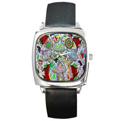 Supersonic Volcanic Mushroom Power Square Metal Watch by chellerayartisans