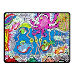 Supersonic Volcanic Fish Sonar Submarine Fleece Blanket (small) by chellerayartisans