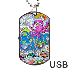 Supersonic Volcanic Fish Sonar Submarine Dog Tag Usb Flash (two Sides) by chellerayartisans