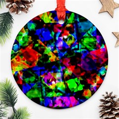 Multicolored Abstract Print Round Ornament (two Sides) by dflcprintsclothing