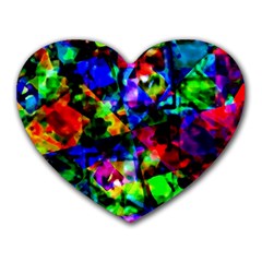 Multicolored Abstract Print Heart Mousepads by dflcprintsclothing