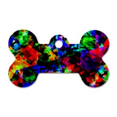 Multicolored Abstract Print Dog Tag Bone (two Sides) by dflcprintsclothing