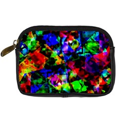 Multicolored Abstract Print Digital Camera Leather Case by dflcprintsclothing