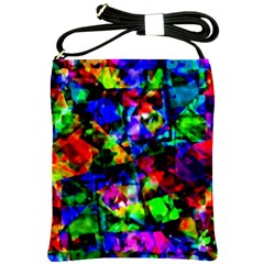 Multicolored Abstract Print Shoulder Sling Bag by dflcprintsclothing