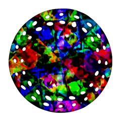 Multicolored Abstract Print Ornament (round Filigree) by dflcprintsclothing