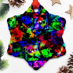 Multicolored Abstract Print Snowflake Ornament (two Sides) by dflcprintsclothing