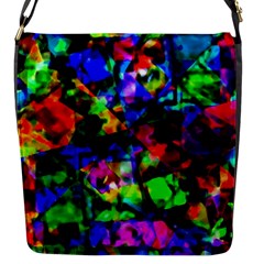 Multicolored Abstract Print Flap Closure Messenger Bag (s)