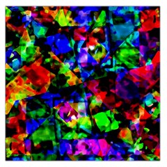 Multicolored Abstract Print Large Satin Scarf (square) by dflcprintsclothing