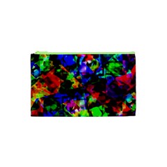 Multicolored Abstract Print Cosmetic Bag (xs) by dflcprintsclothing