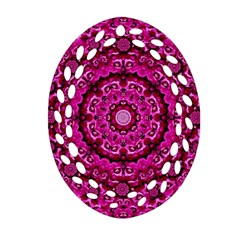 Happy Florals  Giving  Peace And Great Feelings Oval Filigree Ornament (two Sides) by pepitasart