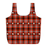 Plaid - red with skulls Full Print Recycle Bag (L) Back