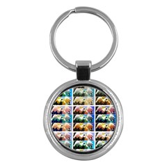 Twenty-seven Snowball Branch Collage Key Chain (round) by okhismakingart