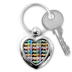 Twenty-seven Snowball Branch Collage Key Chain (heart) by okhismakingart