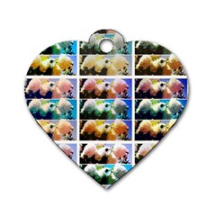 Twenty-seven Snowball Branch Collage Dog Tag Heart (two Sides) by okhismakingart