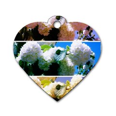 Snowball Branch Collage (i) Dog Tag Heart (two Sides) by okhismakingart