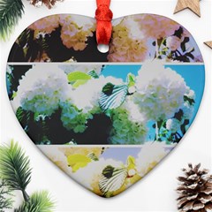 Faded Snowball Branch Collage (ii) Ornament (heart) by okhismakingart