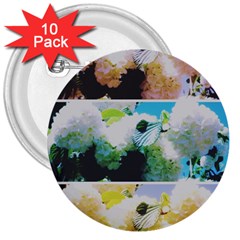 Faded Snowball Branch Collage (ii) 3  Buttons (10 Pack)  by okhismakingart